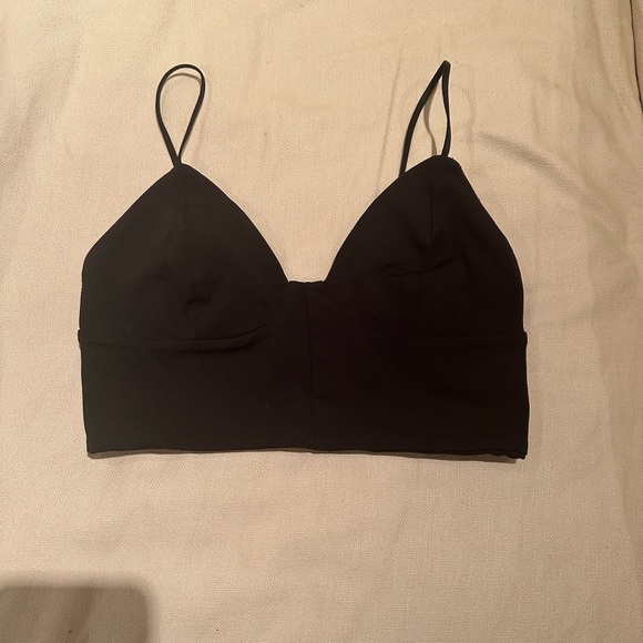 ARITZIA Wilfred Free Ling Bustier Crop Top Blk Sz 4 - Picture 6 of 8